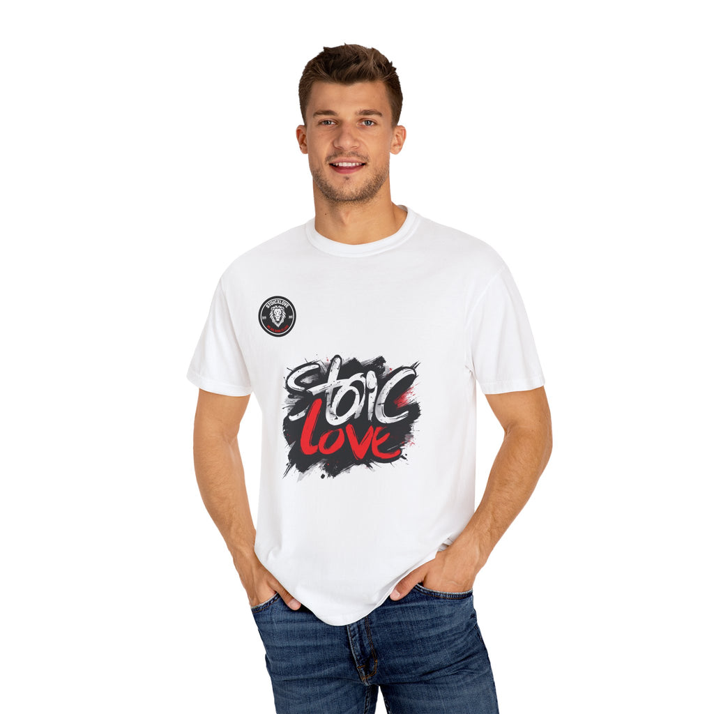 Unisex Garment-Dyed T-Shirt with 'Stoic Love' Design – Casual Wear, Gift for Philosophers, Comfortable Everyday Tee, Motivational Apparel