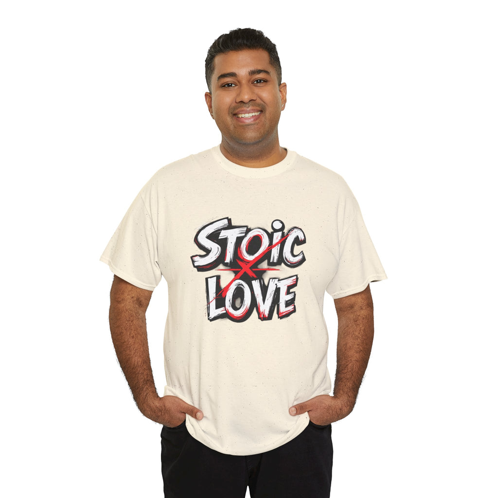 Unisex Heavy Cotton Tee, Stoic Love Graphic Shirt, Casual Streetwear, Unique Gift for Friends, Inspirational Apparel, Everyday Wear