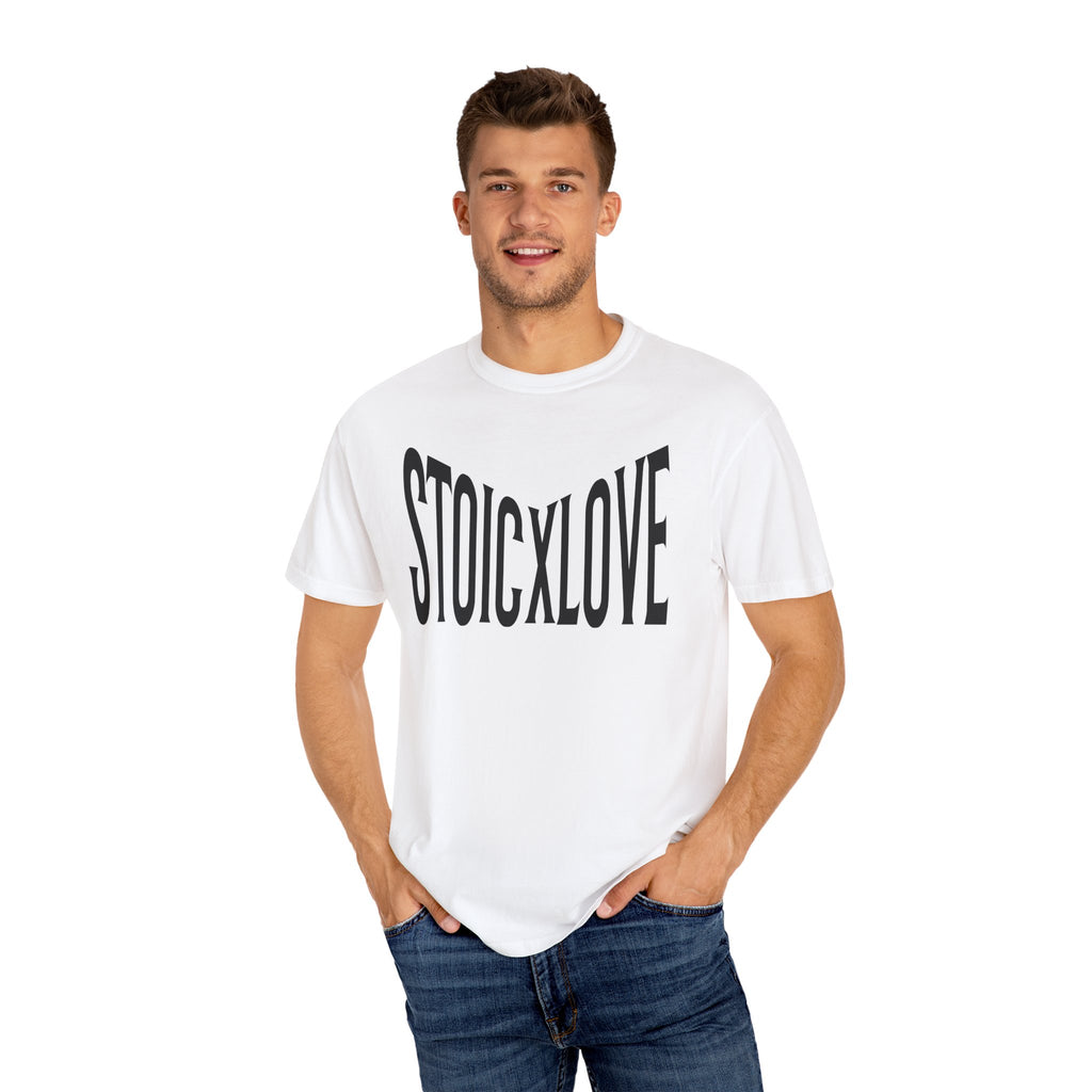 Unisex Garment-Dyed T-Shirt with 'STOIXLOVE' Print - Casual Tee, Gift for Friends, Valentine's Day, Everyday Wear, Statement Fashion