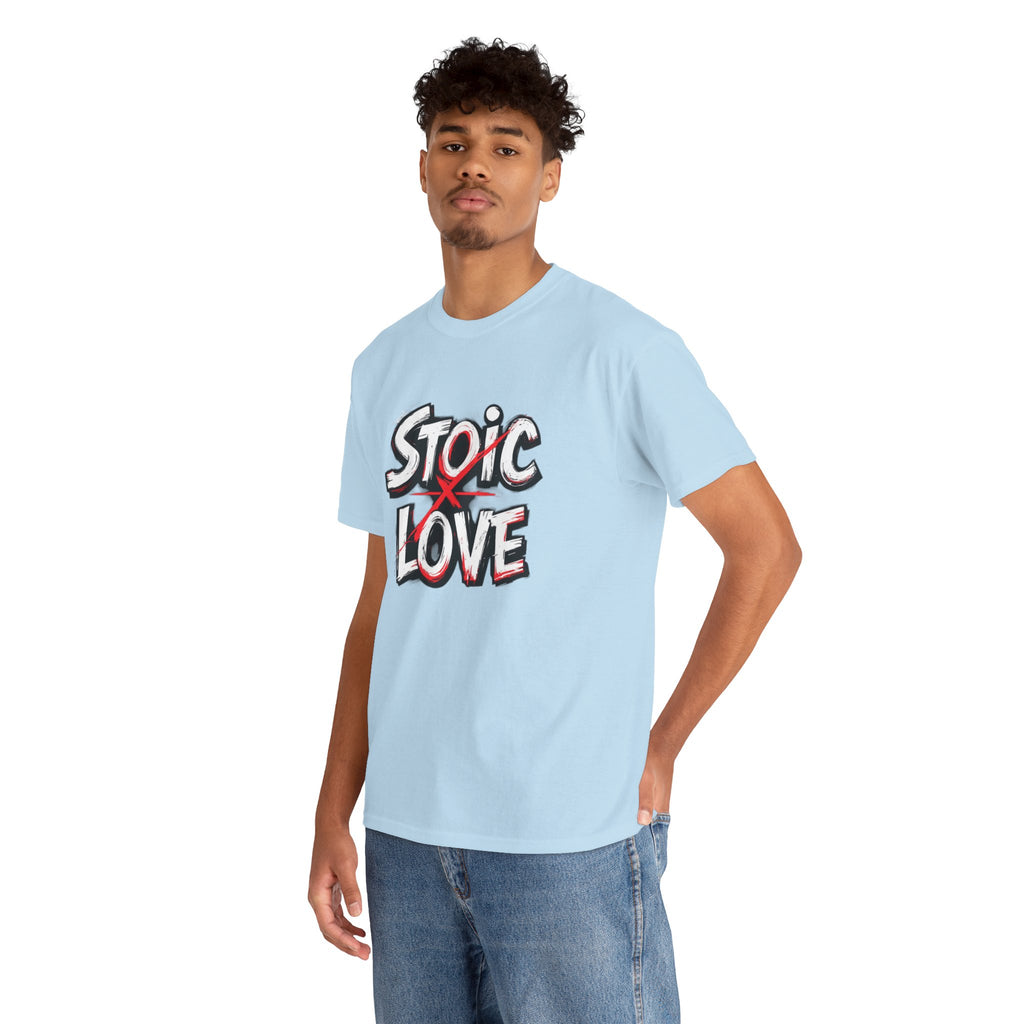 Unisex Heavy Cotton Tee, Stoic Love Graphic Shirt, Casual Streetwear, Unique Gift for Friends, Inspirational Apparel, Everyday Wear